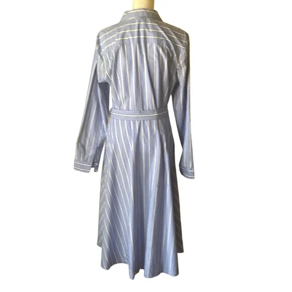 Talbots Striped Cotton Poplin Shirt Dress NWT, 14, preppy, classic, polished - Picture 3 of 7